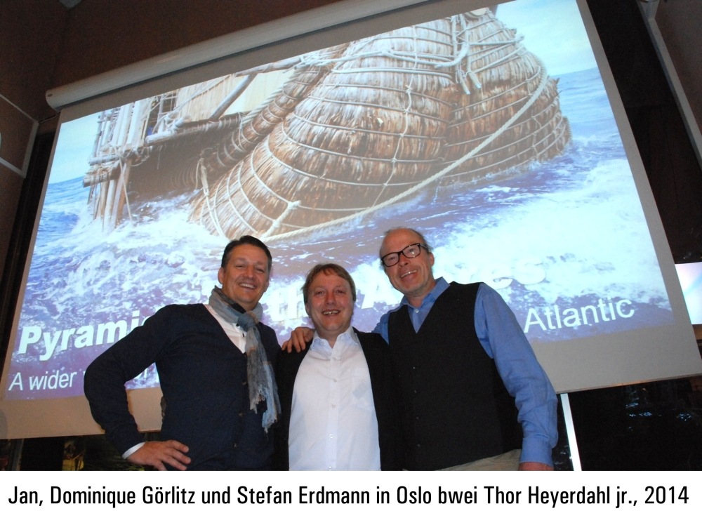 Jan van Helsing, Dominique Görlitz und Stefan Erdmann in Oslo bei Thor Hyerdahl jr. 2014